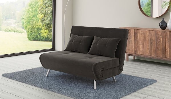 cameo grey upholstered sofa bed