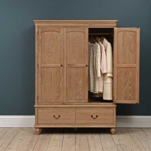 Buy Wickham Washed Oak Triple Wardrobe Want Mattress