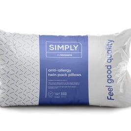 Simply by Bensons Anti Allergy Twin Pack Pillows